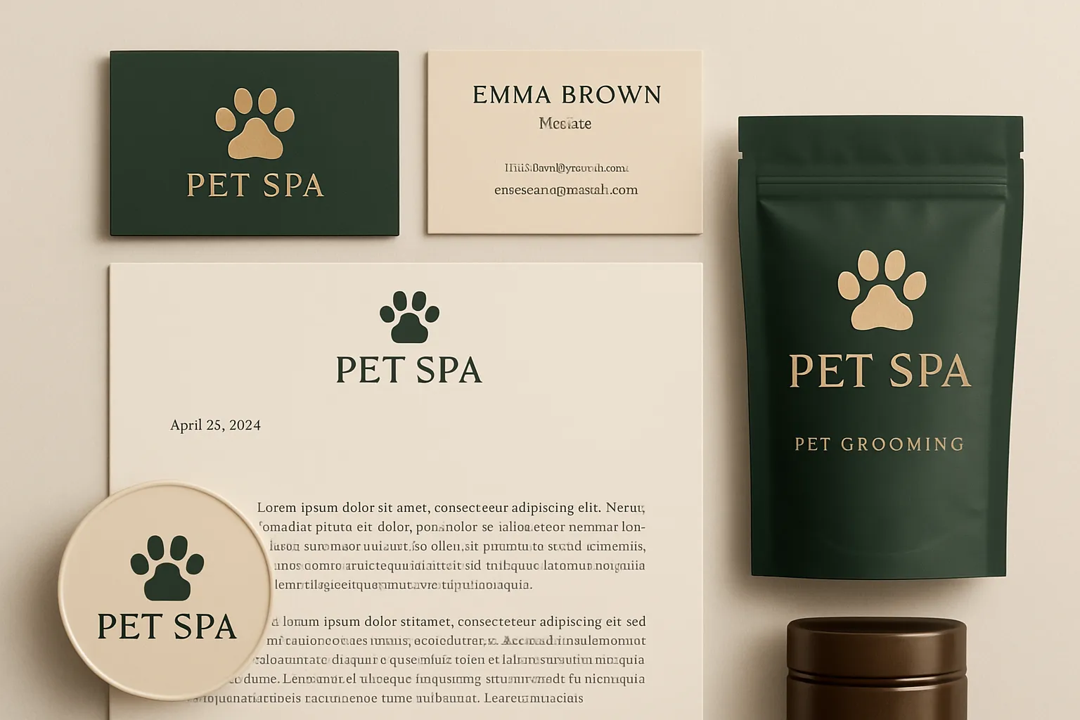 Playful and modern brand identity design for a new pet business.
