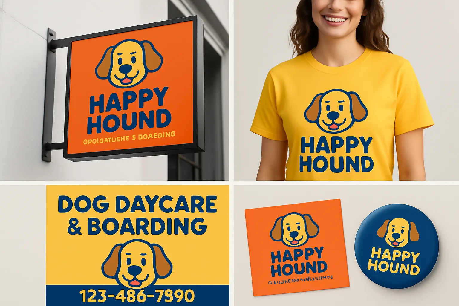 Logo and branding design for a professional dog grooming business.