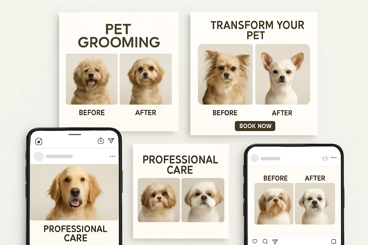 Targeted digital marketing campaign graphics for a dog trainer.