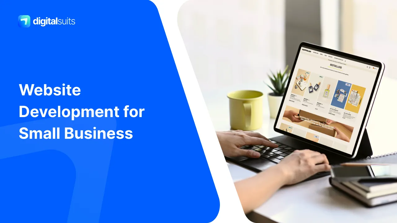 Custom dog business website on a laptop